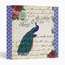 Vintage Peacock Collage binder