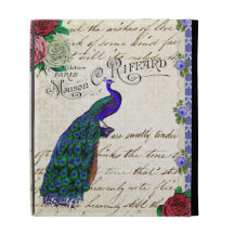 Vintage Peacock Collage ipad 1 /2/ 3 case iPad Folio Case