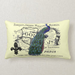 Vintage Peacock Collage Throw Pillows