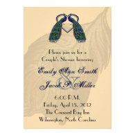 Vintage Peacock Couple's Shower Invitations