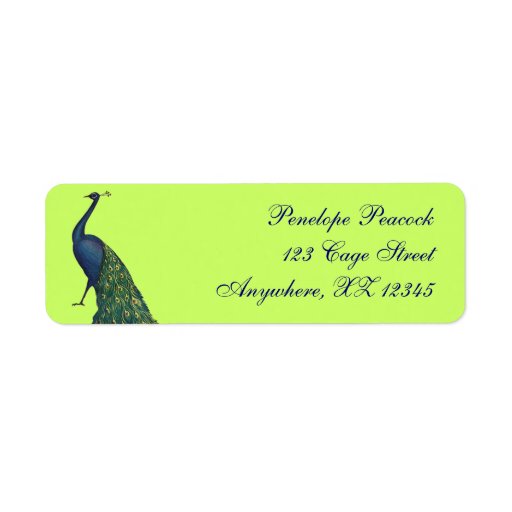 Vintage Peacock Custom Return Address Labels