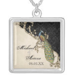 Vintage Peacock & Etchings Bride's Necklace