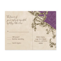 Vintage Peacock & Etchings, Postcard RSVP