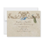 Vintage Peacock & Etchings Reception Invitation