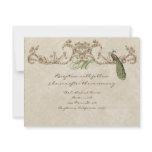 Vintage Peacock & Etchings Reception Invitation