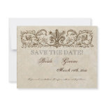 Vintage Peacock & Etchings, Save the Date Card invitations