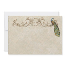 Vintage Peacock & Etchings Thank You Note Cards Custom Invitation