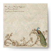 Vintage Peacock & Etchings, Wedding Envelopes envelope