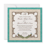 Vintage Peacock & Etchings Wedding Invitation