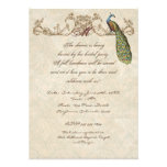 Vintage Peacock & Etchings Wedding Invitation