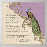 Vintage Peacock & Etchings - Wedding Personalized Print
