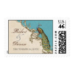 Vintage Peacock & Etchings - Wedding Postage