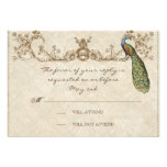 Vintage Peacock & Etchings Wedding RSVP Card