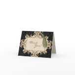 Vintage Peacock & Etchings Wedding Thank You Notes Greeting Card