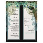 Vintage Peacock, Feathers, 2 up, Dinner Menu Sheet flyers