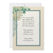 Vintage Peacock, Feathers n Etchings Save the Date Personalized Announcement