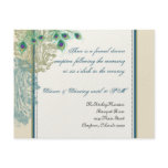 Vintage Peacock, Feathers  Reception Invitation