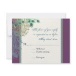 Vintage Peacock, Feathers  RSVP response card Personalized Invite