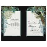 Vintage Peacock, Feathers - Wedding Program flyers