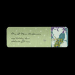 Vintage Peacock Green Wood Grain With Star Address