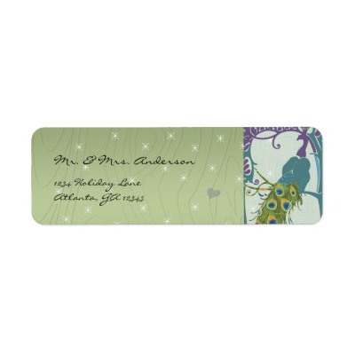 Vintage Peacock Green Wood Grain With Star Address Return Address Labels