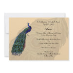 Vintage Peacock Menu Cards zazzle_invitation