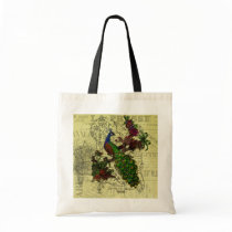Vintage Peacock on Branch Apparel and Gifts bags