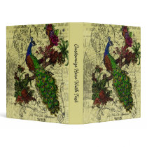Vintage Peacock on Branch Apparel and Gifts Vinyl Binder