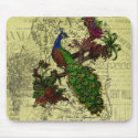 Vintage Peacock on Branch Apparel and Gifts Mouse Pads