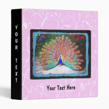 Vintage Peacock Painting Binders