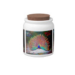 Vintage Peacock Painting Candy Jar