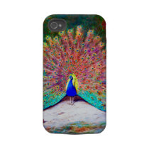 VINTAGE PEACOCK PAINTING TOUGH IPHONE 4 CASES
