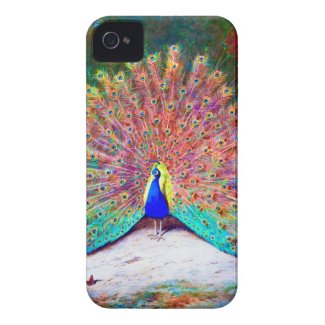 VINTAGE PEACOCK PAINTING TOUGH IPHONE 4 CASES