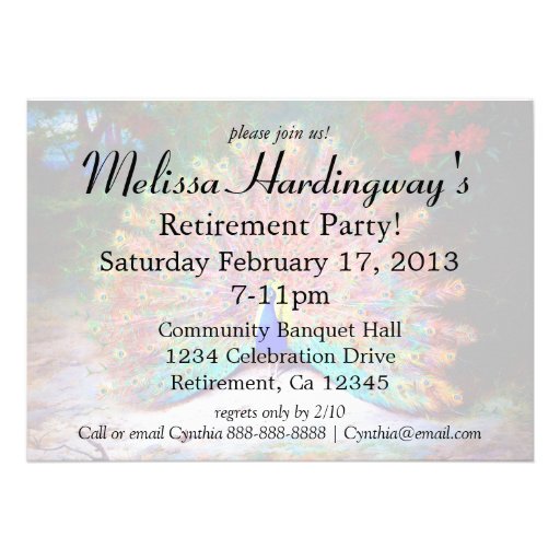 Vintage Peacock Painting Personalized Announcement
