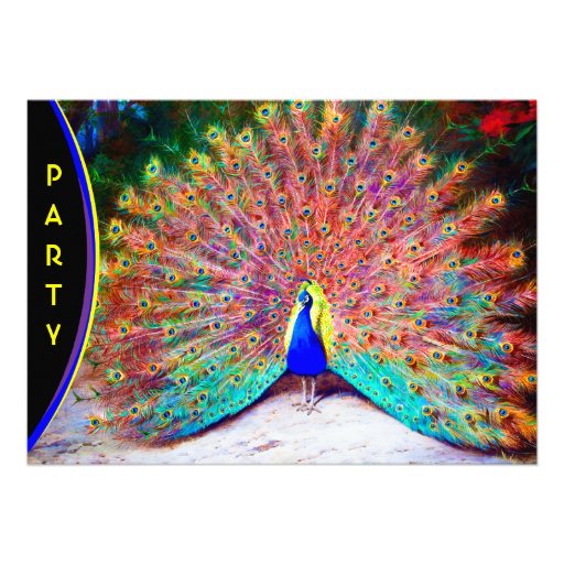 Vintage Peacock Painting Personalized Announcement