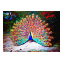 Vintage Peacock Painting Personalized Invitations