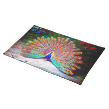 Vintage Peacock Painting Placemats