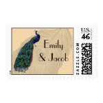 Vintage Peacock Personalized Postage zazzle_stamp