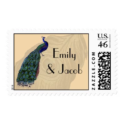 Vintage Peacock Personalized Postage
