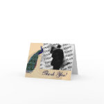 Vintage Peacock Photo Thank You Cards zazzle_card