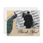 Vintage Peacock Photo Thank You Cards zazzle_invitation