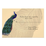Vintage Peacock Reply Cards Custom Invitations