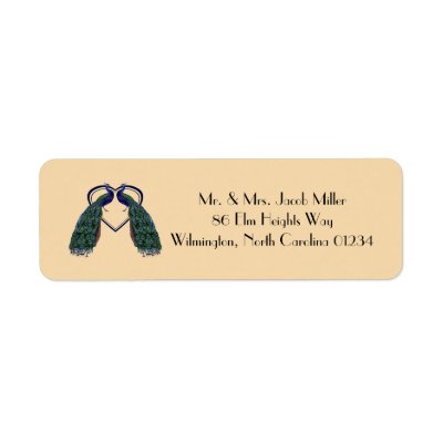 Vintage Peacock Return Address Labels