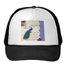 Vintage Peacock Song Collage Hats