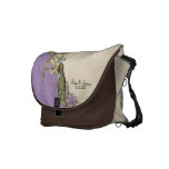 Vintage Peacock Swirl Damask Trendy Chic Pattern Courier Bags