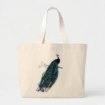 Vintage Peacock Tote Bags