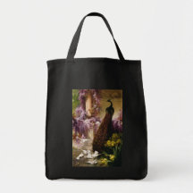 Vintage Peacock Tote Bags