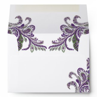 Vintage Peacock Wedding Envelopes envelope