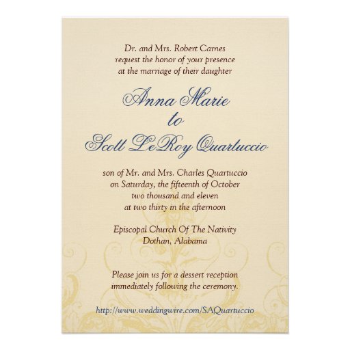 Vintage Peacock Wedding Invitation