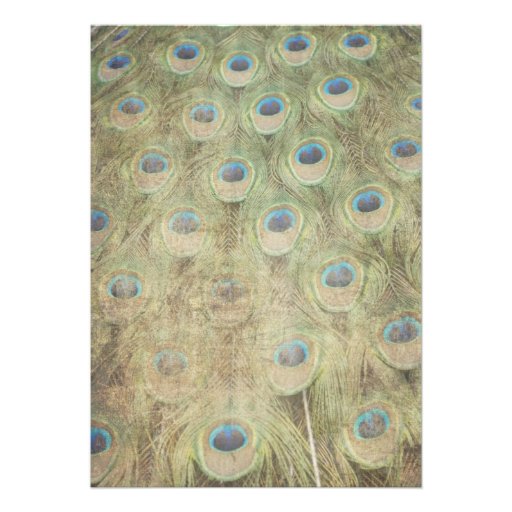 Vintage Peacock Wedding Invitation